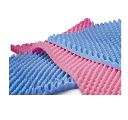 Convoluted overlay standard foam bed pads