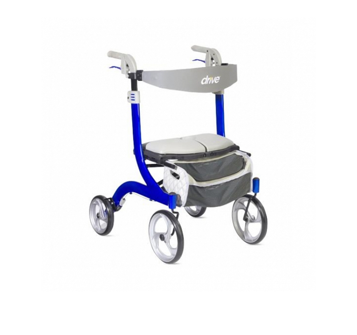 Untitled design (40) Rollator with attractive design, push-button handle adjustment and thumb-screw back support height adjustment - Image 1