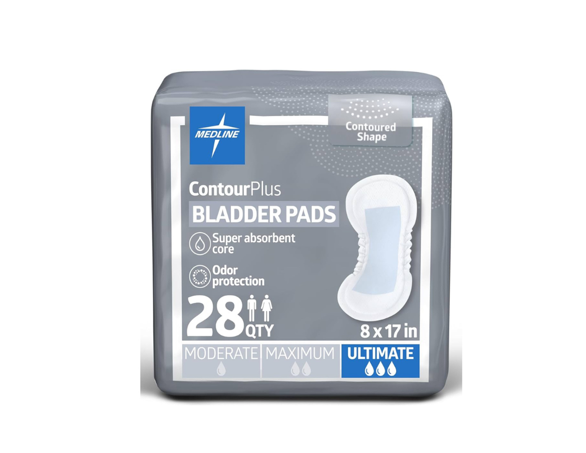Untitled design (57) Medline ContourPlus Bladder Control Pads, Ultimate Absorbency, 8 x 17 Inches, Bag of 28 - Image 1